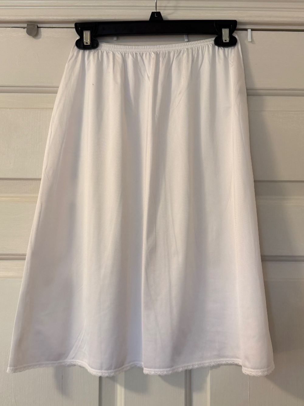Vintage Cabernet White Nylon Half Slip Skirt Women's Medium Lace Trim Intimates